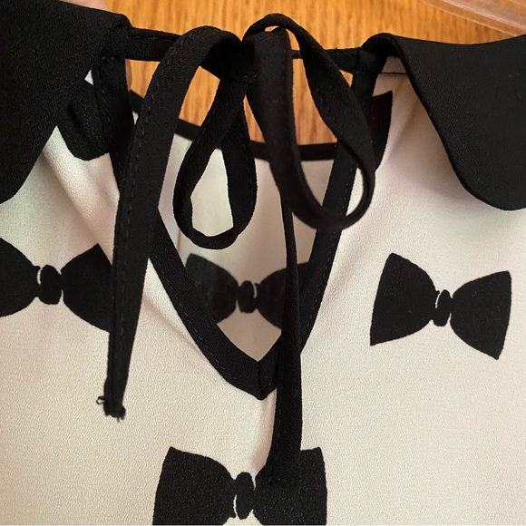 Lauren Conrad Blouse Black Bows Women Size Large - Picture 7 of 16